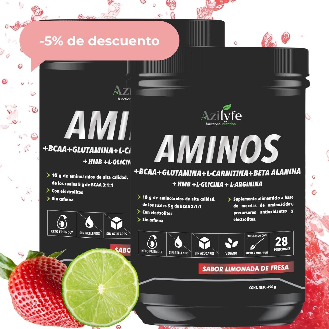 Pack x 2. Aminoacidos esenciales + BCAA + Glutamina + Carnitina + Beta Alanina + HBM + Glicina + Arginina